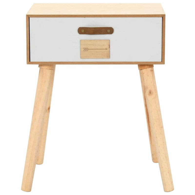 vidaXL Bedside Table with a Drawer 44x30x58.5 cm Solid Pinewood