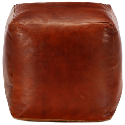 vidaXL Pouffe Black 60x60x30 cm Genuine Goat Leather