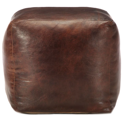 vidaXL Pouffe Black 60x60x30 cm Genuine Goat Leather