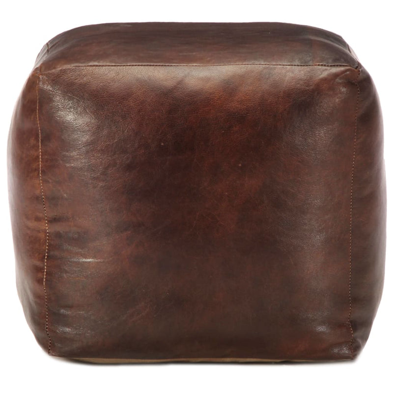 vidaXL Pouffe Black 60x60x30 cm Genuine Goat Leather