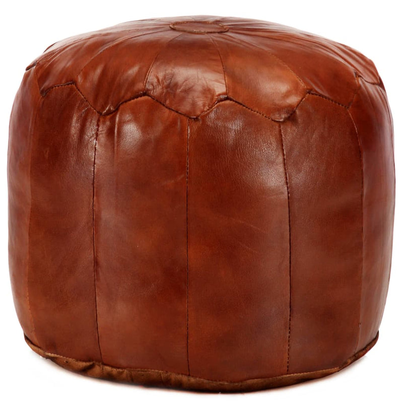 vidaXL Pouffe Black 60x60x30 cm Genuine Goat Leather