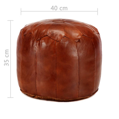 vidaXL Pouffe Black 60x60x30 cm Genuine Goat Leather