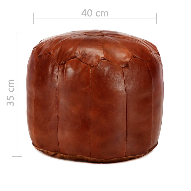 vidaXL Pouffe Black 60x60x30 cm Genuine Goat Leather