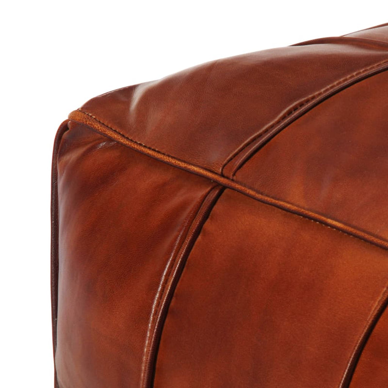 vidaXL Pouffe Black 60x60x30 cm Genuine Goat Leather