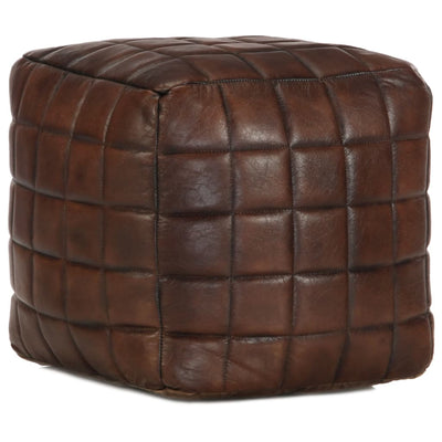 vidaXL Pouffe Black 60x60x30 cm Genuine Goat Leather