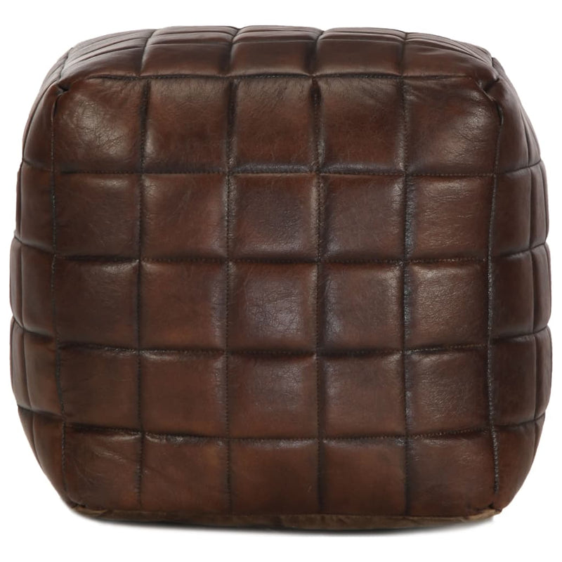 vidaXL Pouffe Black 60x60x30 cm Genuine Goat Leather