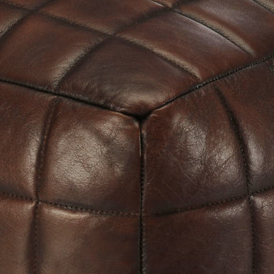 vidaXL Pouffe Black 60x60x30 cm Genuine Goat Leather