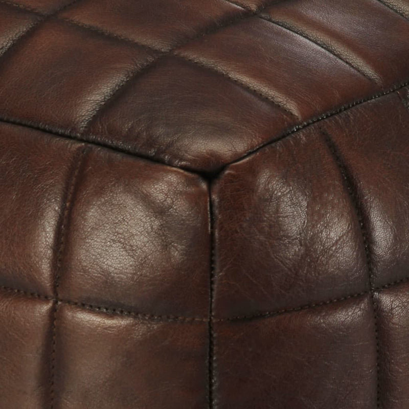 vidaXL Pouffe Black 60x60x30 cm Genuine Goat Leather