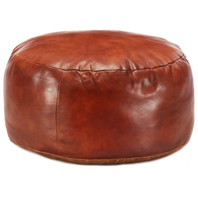 vidaXL Pouffe Black 60x60x30 cm Genuine Goat Leather