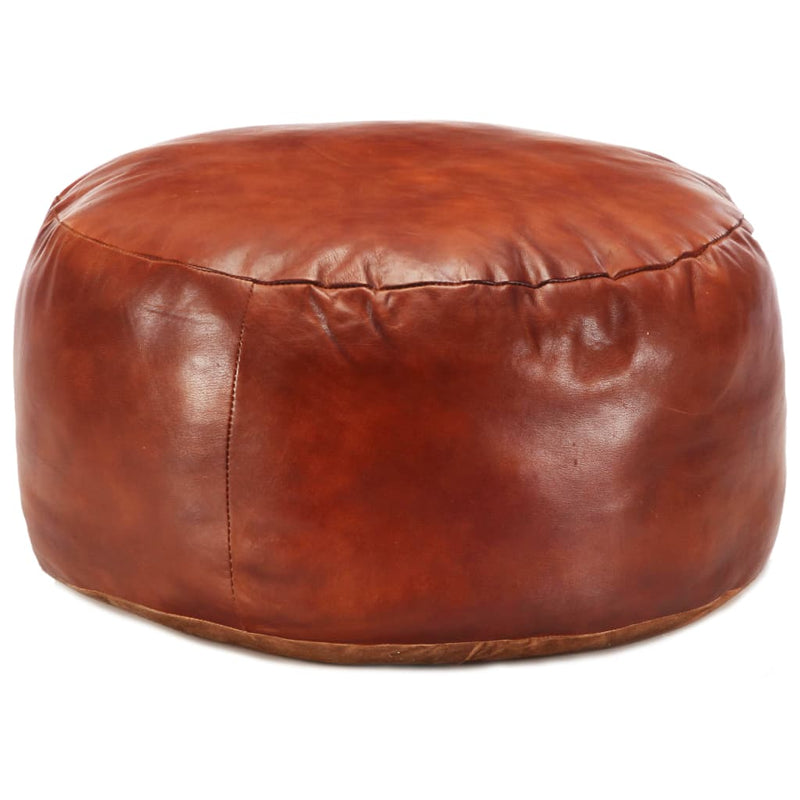 vidaXL Pouffe Black 60x60x30 cm Genuine Goat Leather