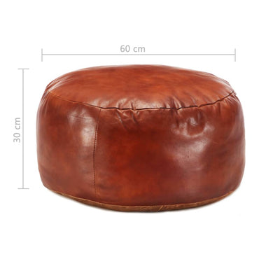 vidaXL Pouffe Black 60x60x30 cm Genuine Goat Leather