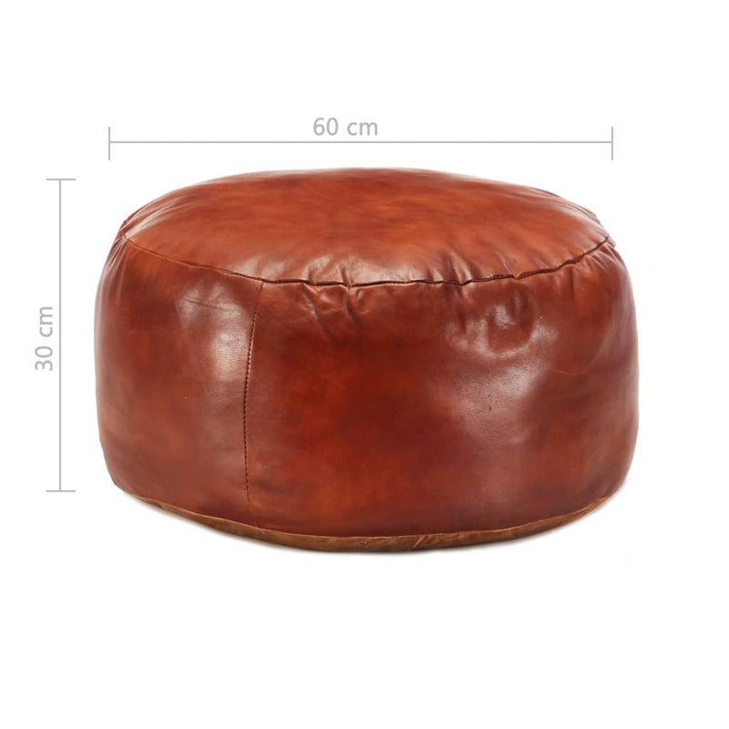 vidaXL Pouffe Black 60x60x30 cm Genuine Goat Leather