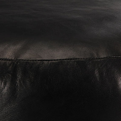 vidaXL Pouffe Black 60x60x30 cm Genuine Goat Leather