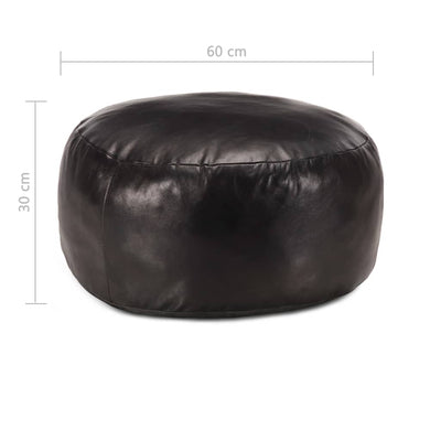 vidaXL Pouffe Black 60x60x30 cm Genuine Goat Leather