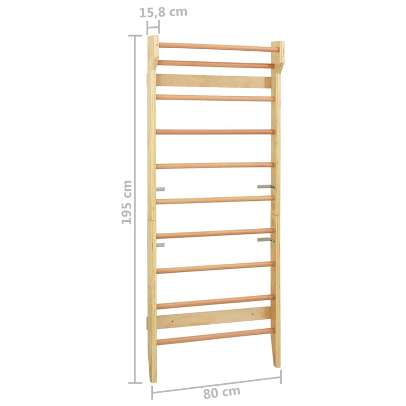 vidaXL Wall Bar 80x15.8x195 cm Solid Pine Wood