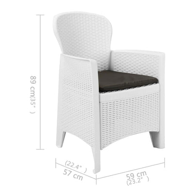 vidaXL 5 Piece Outdoor Dining Set Plastic Anthracite Rattan Look