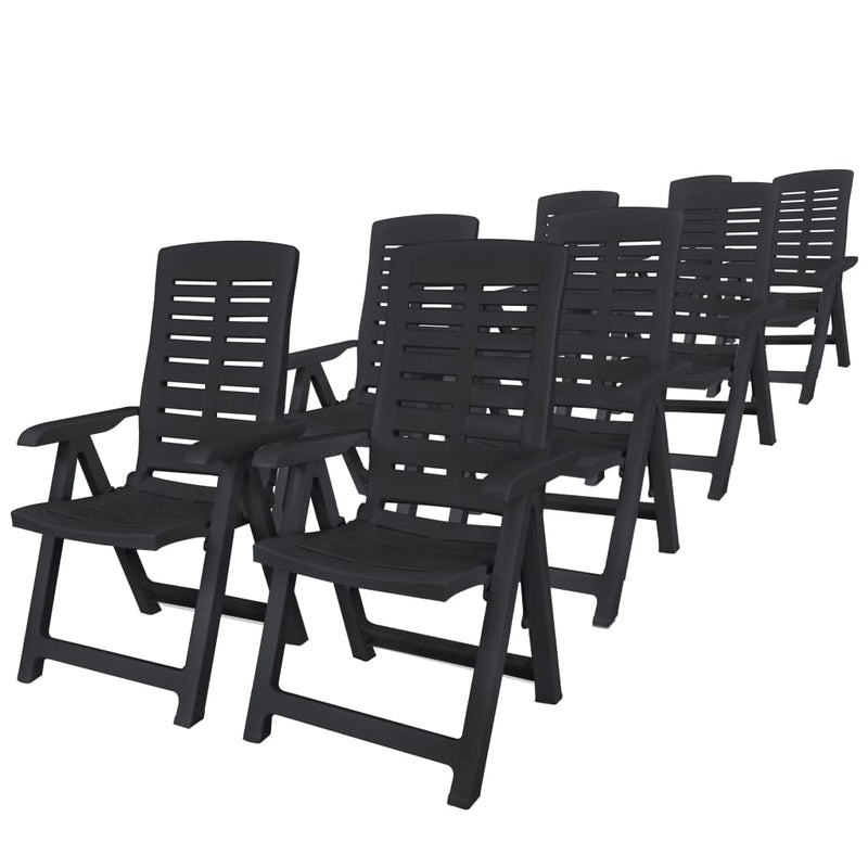 vidaXL 9 Piece Outdoor Dining Set Plastic Anthracite