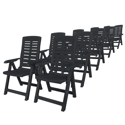 vidaXL 11 Piece Outdoor Dining Set Plastic Anthracite