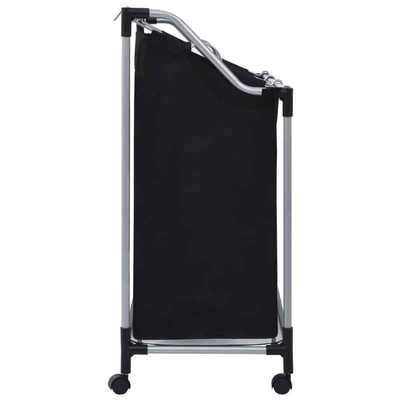 vidaXL Laundry Sorter with 3 Bags Black Steel