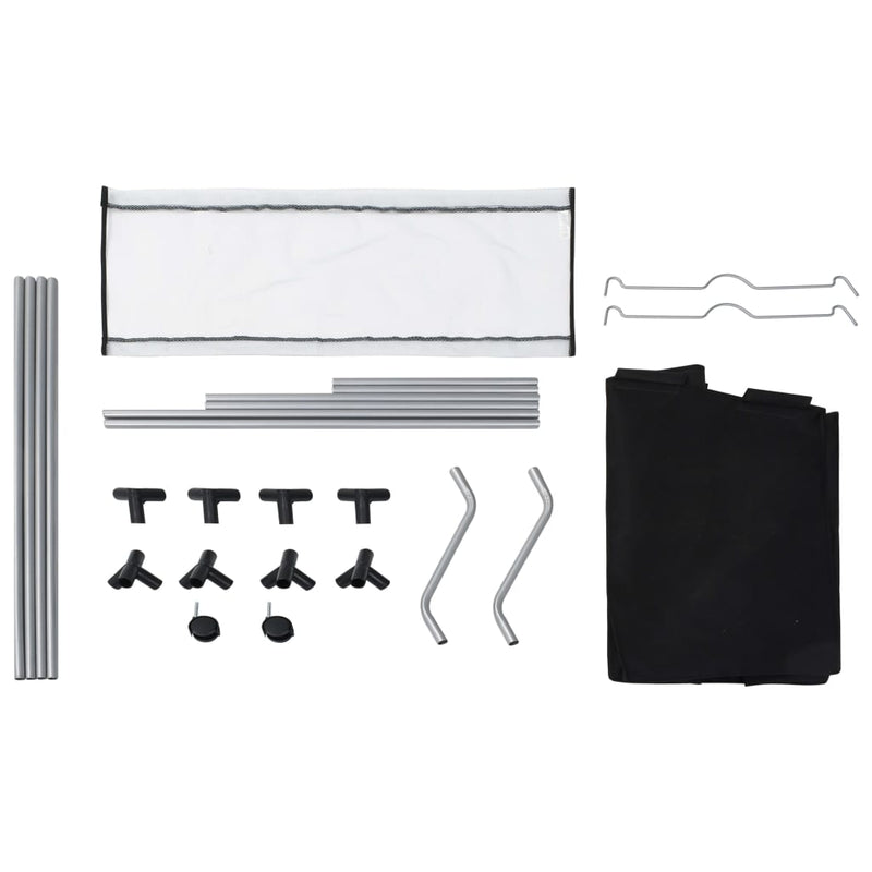 vidaXL Laundry Sorter with 3 Bags Black Steel