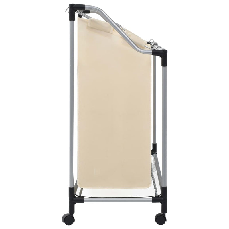 vidaXL Laundry Sorter with 3 Bags Black Steel