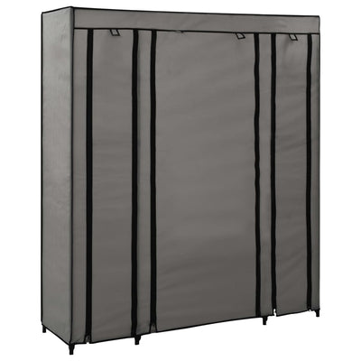 vidaXL Wardrobe with Compartments and Rods 45x150x176 cm Black Fabric