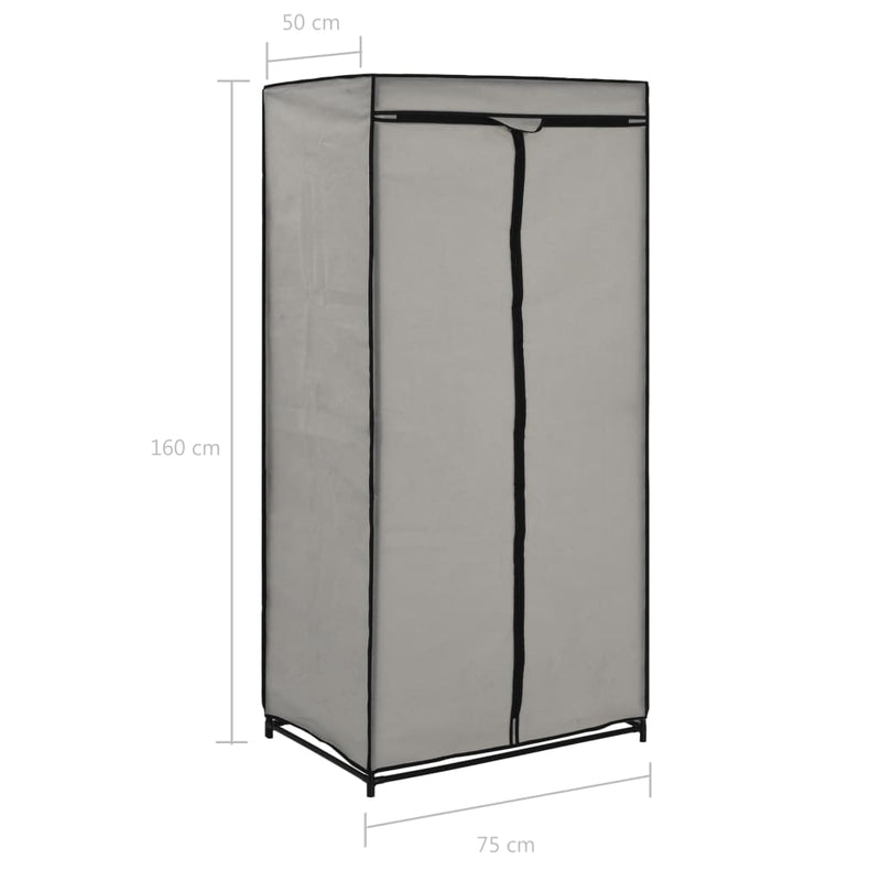 vidaXL Wardrobe Black 75x50x160 cm