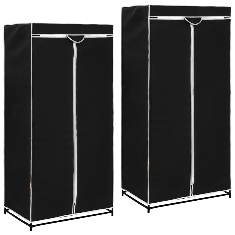 vidaXL Wardrobes 2 pcs Black 75x50x160 cm