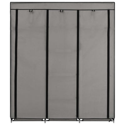 vidaXL Wardrobe with Compartments and Rods Black 150x45x175 cm Fabric