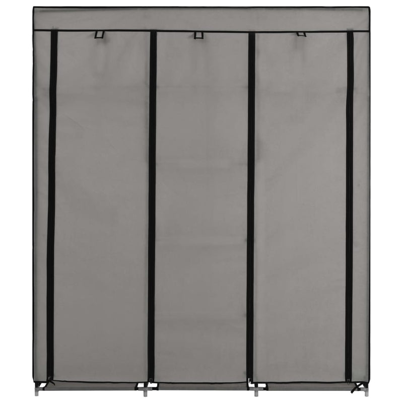 vidaXL Wardrobe with Compartments and Rods Black 150x45x175 cm Fabric