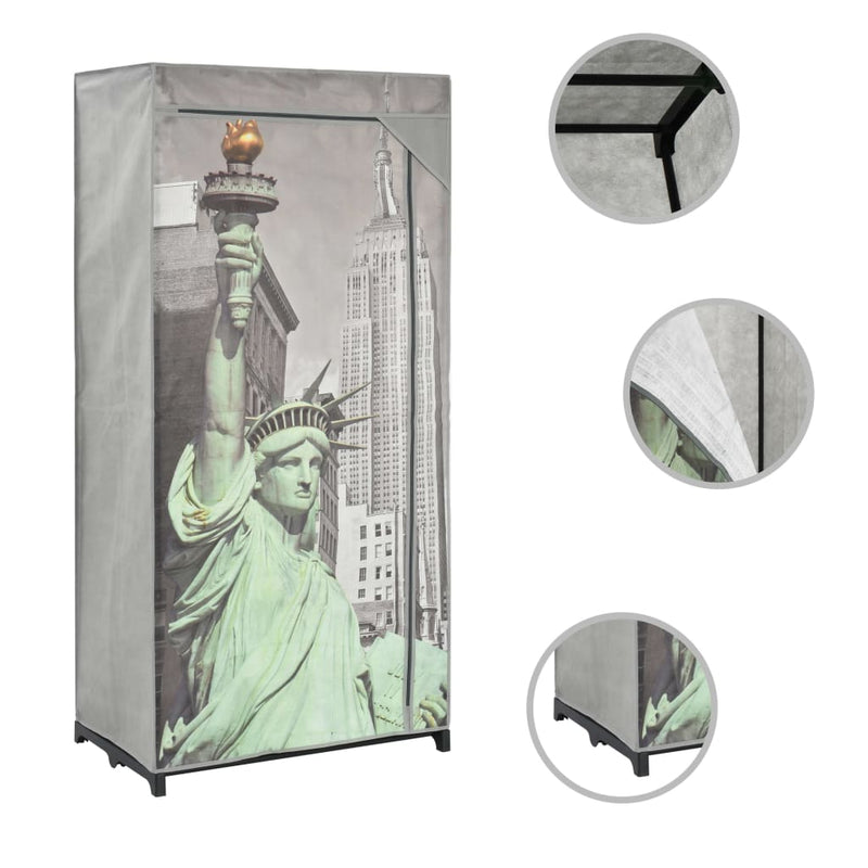 vidaXL Wardrobe New York 75x45x160 cm Fabric