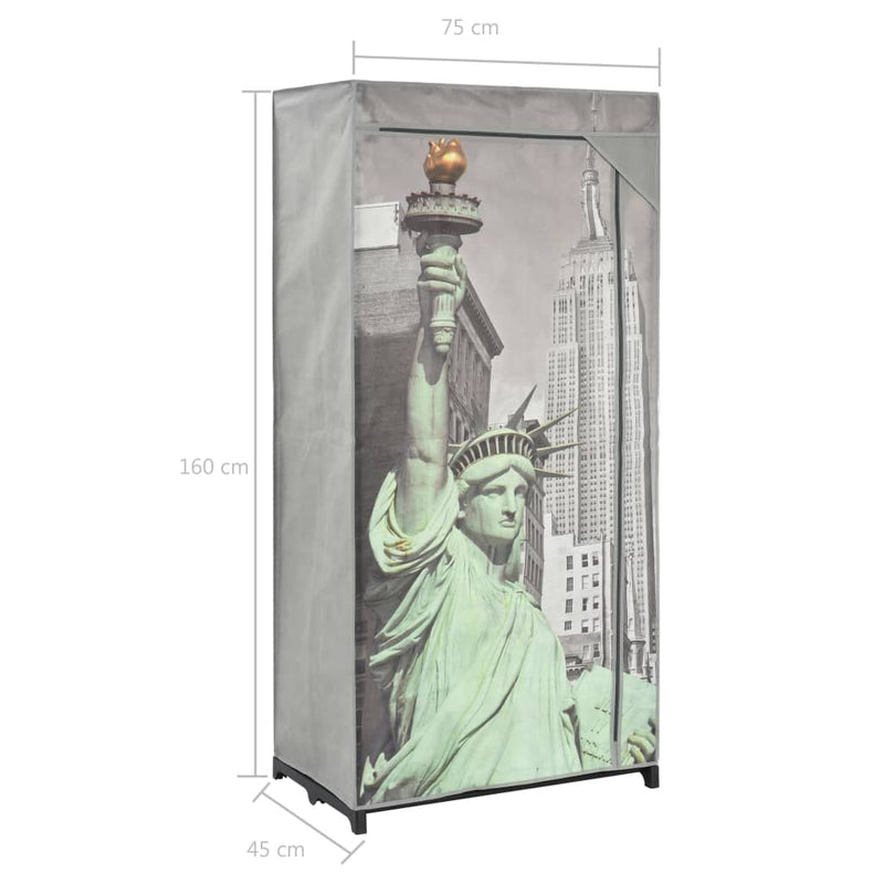 vidaXL Wardrobe New York 75x45x160 cm Fabric
