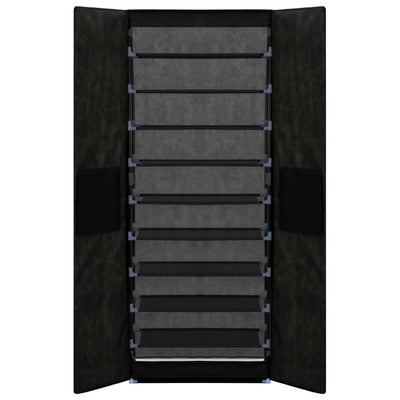 vidaXL Shoe Cabinet Black 60x30x166 cm Fabric