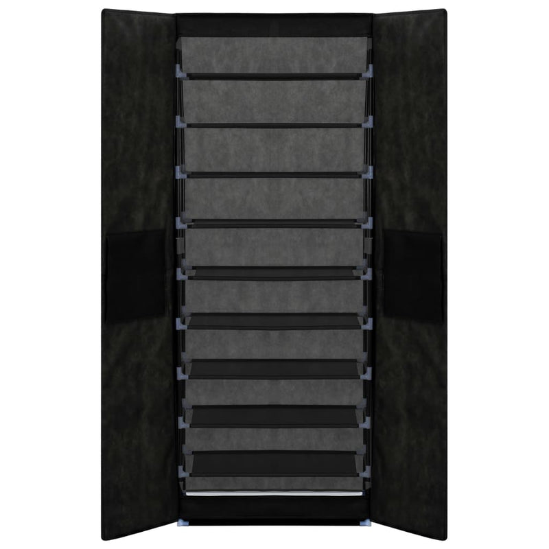 vidaXL Shoe Cabinet Black 60x30x166 cm Fabric