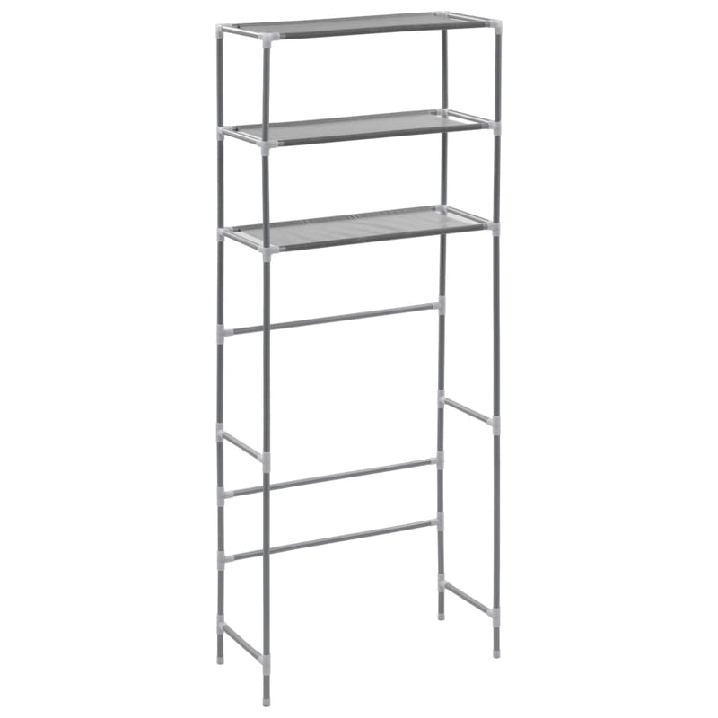 vidaXL 3-Tier Storage Rack over Laundry Machine Silver 69x28x169 cm