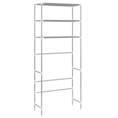 vidaXL 3-Tier Storage Rack over Laundry Machine Silver 69x28x169 cm