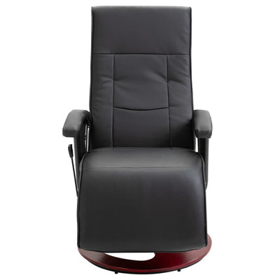 vidaXL Swivel TV Armchair Black Faux Leather