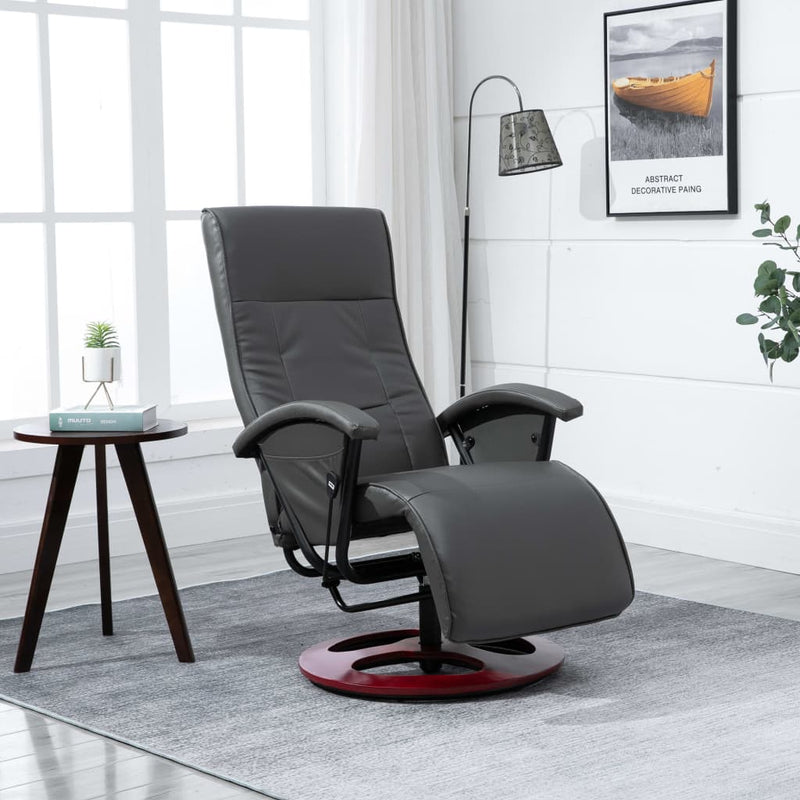 vidaXL Swivel TV Armchair Black Faux Leather