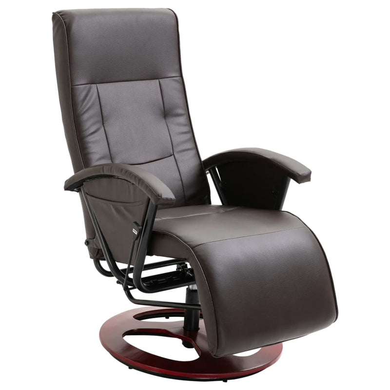 vidaXL Swivel TV Armchair Black Faux Leather