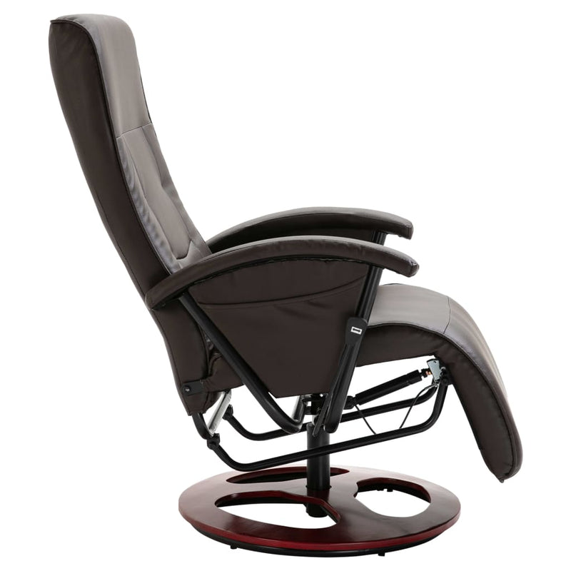 vidaXL Swivel TV Armchair Black Faux Leather