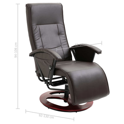 vidaXL Swivel TV Armchair Black Faux Leather