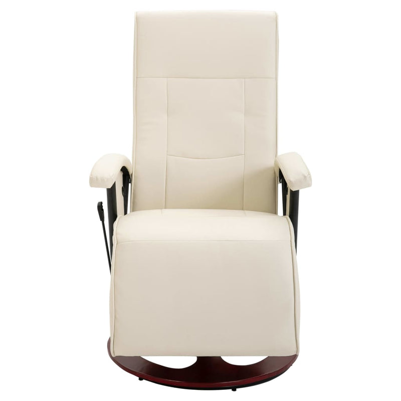 vidaXL Swivel TV Armchair Black Faux Leather