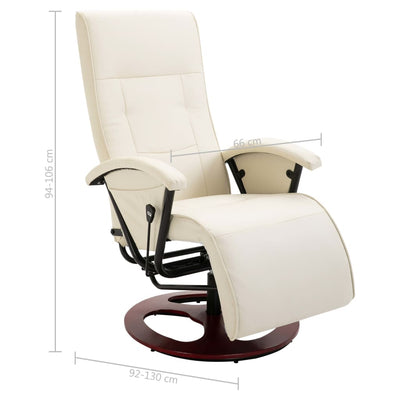 vidaXL Swivel TV Armchair Black Faux Leather