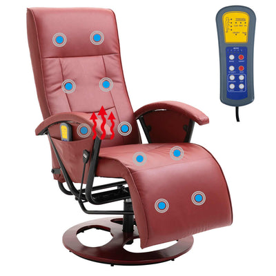 vidaXL Massage Chair Brown Faux Leather