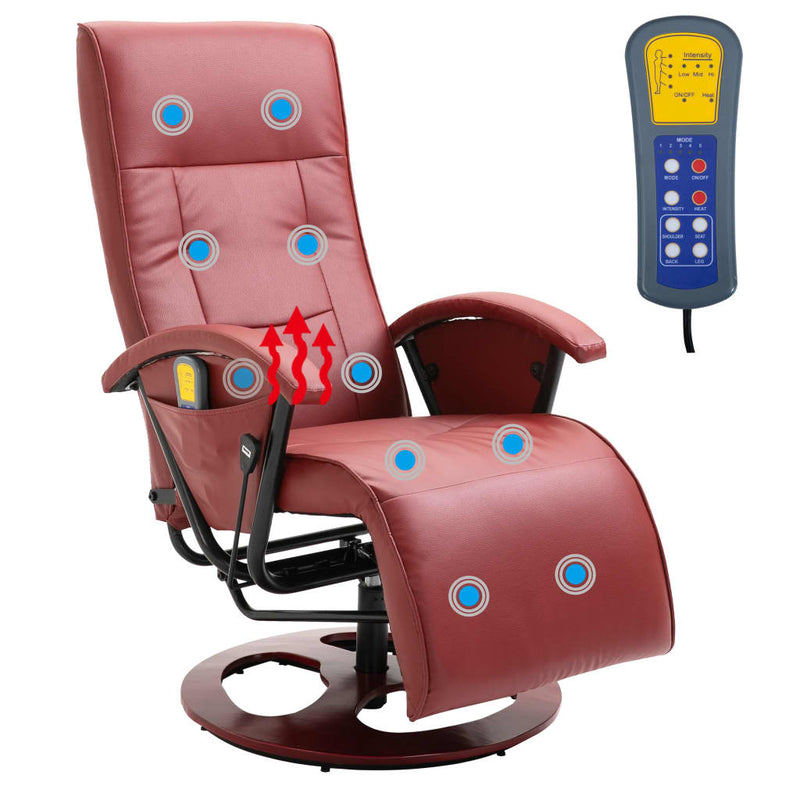 vidaXL Massage Chair Brown Faux Leather