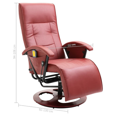 vidaXL Massage Chair Brown Faux Leather