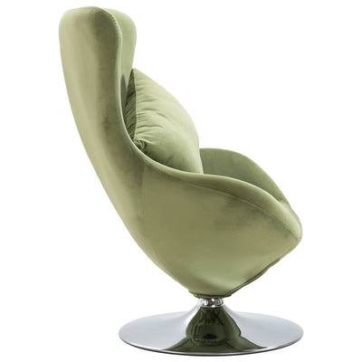 vidaXL Swivel Egg Chair with Cushion Yellow Velvet