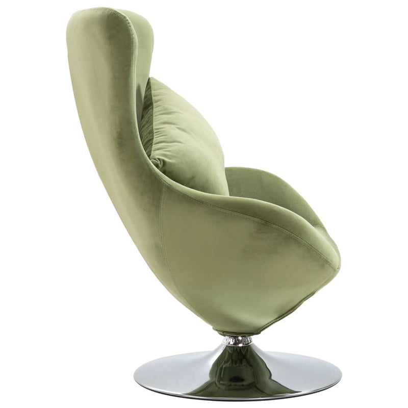 vidaXL Swivel Egg Chair with Cushion Yellow Velvet