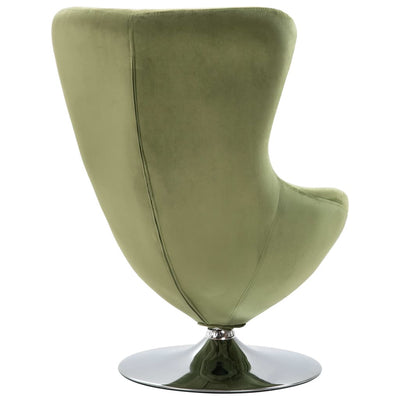 vidaXL Swivel Egg Chair with Cushion Yellow Velvet