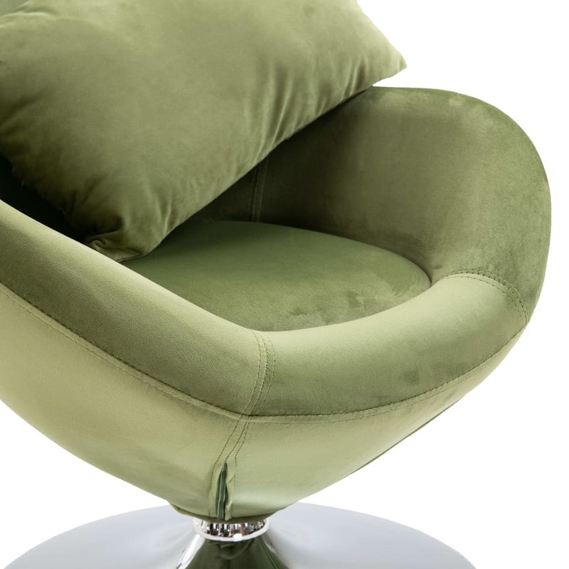 vidaXL Swivel Egg Chair with Cushion Yellow Velvet